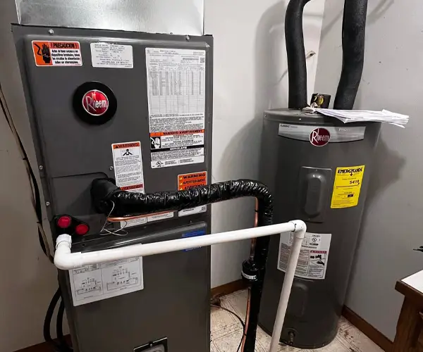 Rheem furnace and water heater installation done by New Era Heating and Cooling