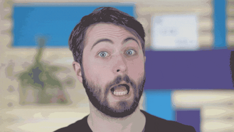 Animated image showing a guy putting up his finger and saying "but"